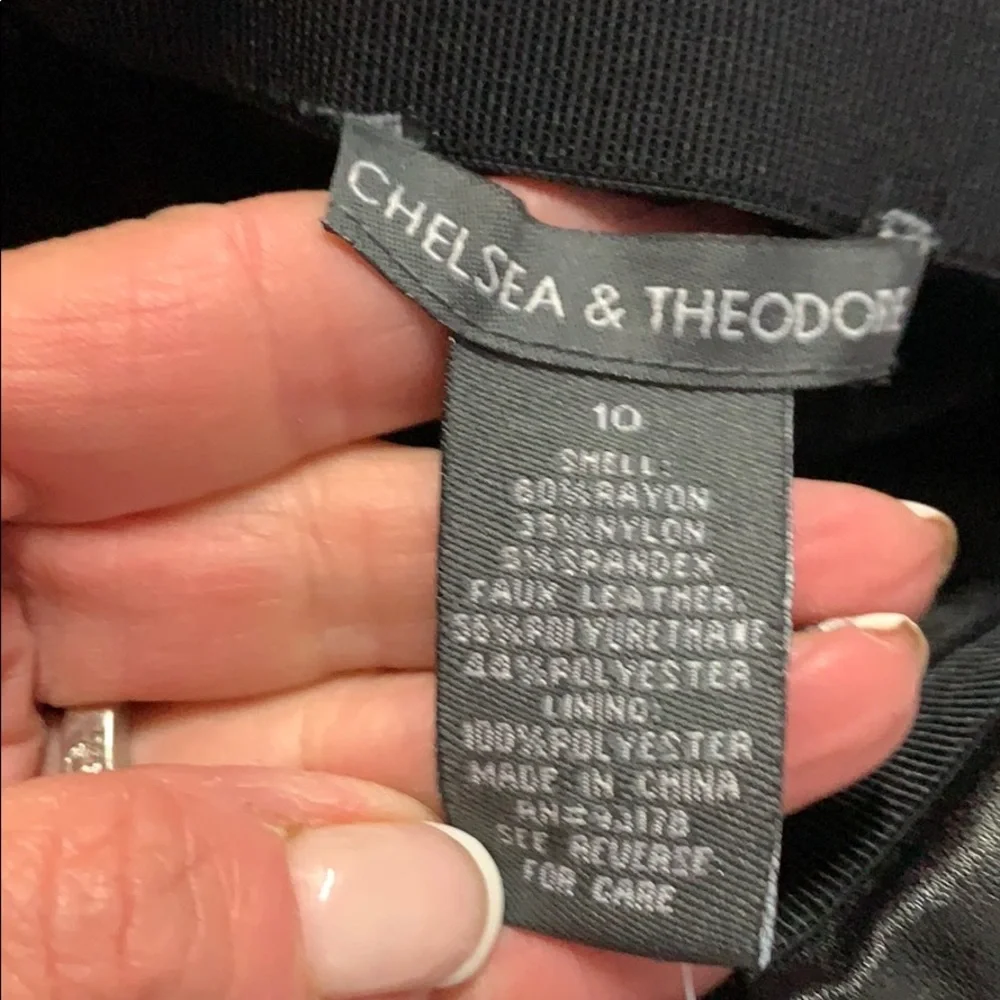Chelsea & Theodore Faux Leather Detail Skirt-10